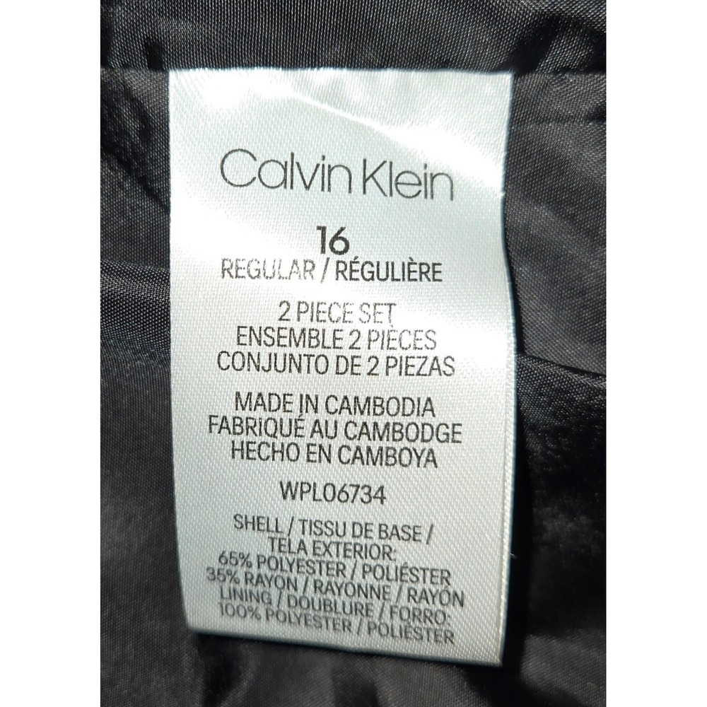 Calvin Klein‎ Blazer Women Size 16 Regular Black Business Jacket - Picture 2 of 9